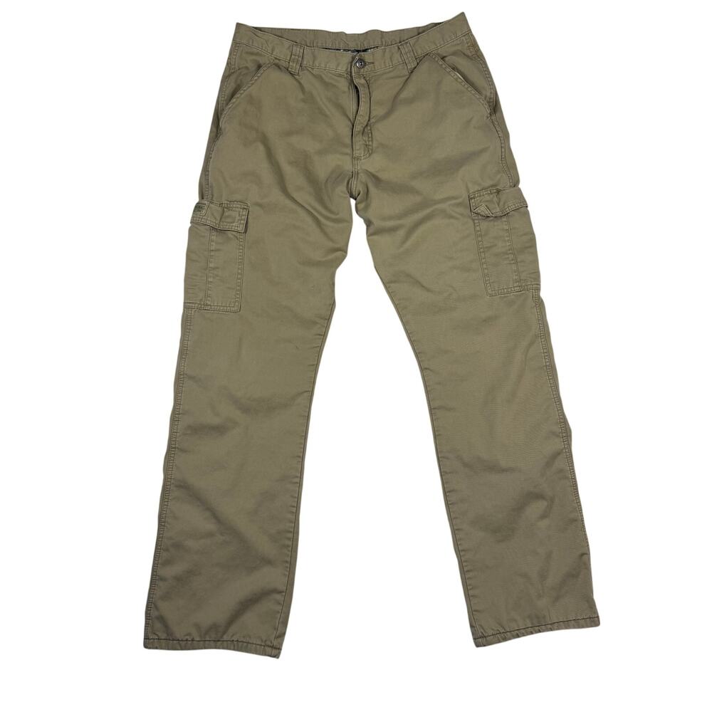 Wrangler Originals Men's 36X34 Cargo Pants Plaid Flannel Lining Straight Leg Tan
